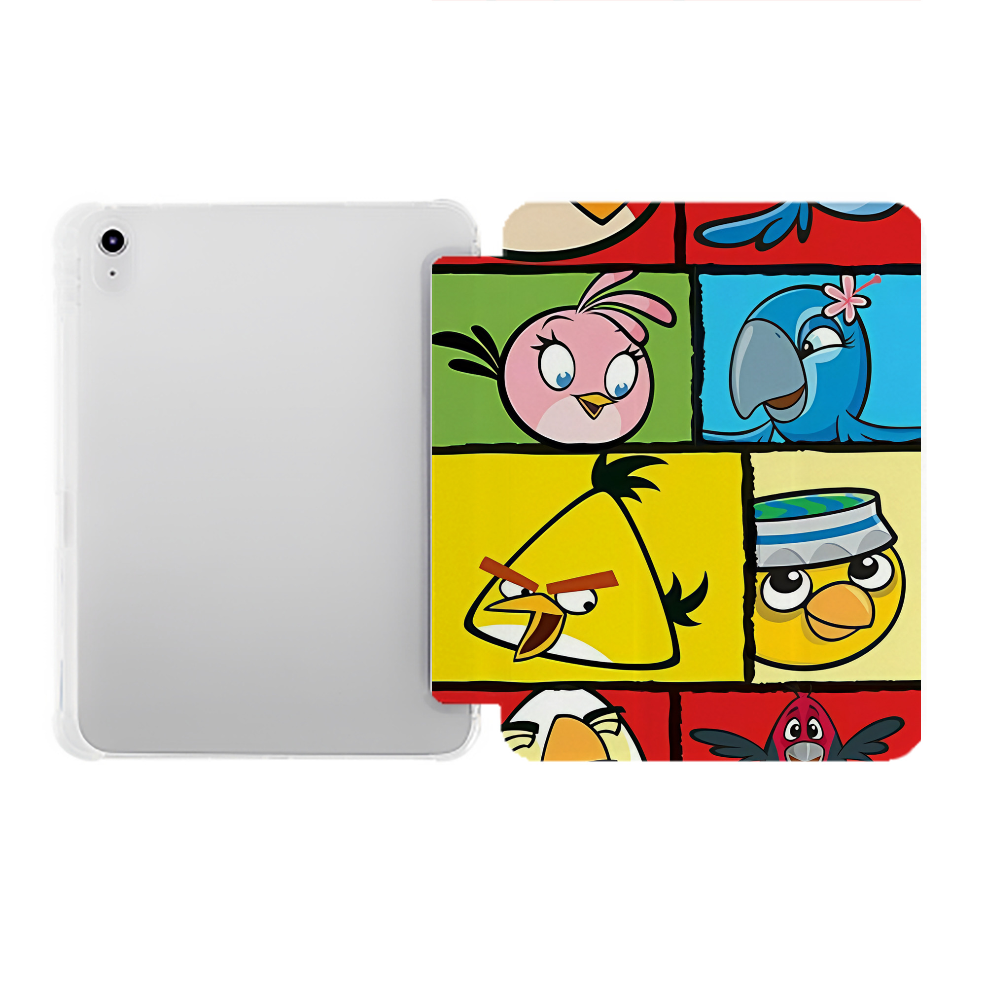 （画像用） Angry Birds アングリーバード IPad ケース ペン収納付き 三つ折りスタンド PUレザー×シリコン 対応機種9.5/10.5/10.9インチ